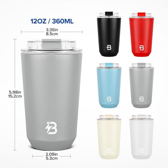 Uncle George Ποτήρι Θερμός Ανοξείδωτο / Αλουμίνιο BPA Free 355ml Γκρι
