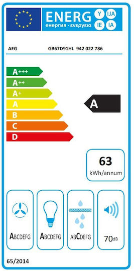 AEG Kamin-Dunstabzug 90cm Inox
