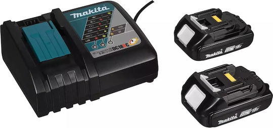 Makita DHP487RAJ Κρουστικό Δραπανοκατσάβιδο Μπαταρίας Brushless 18V 2x2Ah