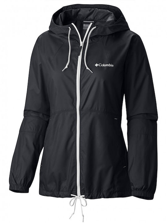 Flash Forward Women's for Hiking Short Sports Jacket Windproof for Winter with Hood Black