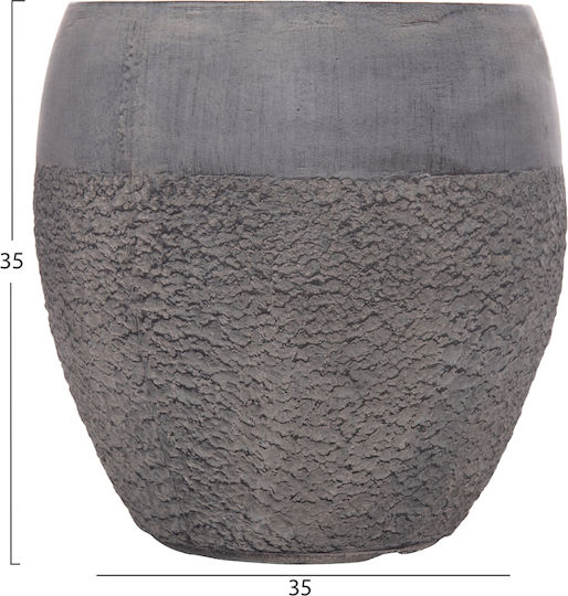 HomeMarkt Set 3 Metallische Pflanzgefäße Dunkel Zement 55x54cm
