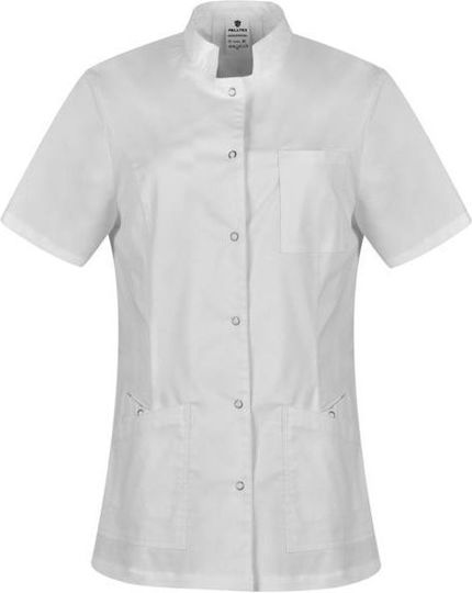 B-Well Lisa Women's White Medical Blouse