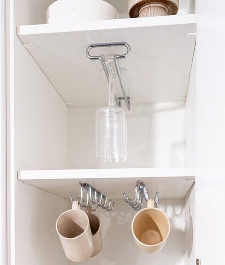 Emuca Metallic Mounted Glass Holder Rack with Length 41cm
