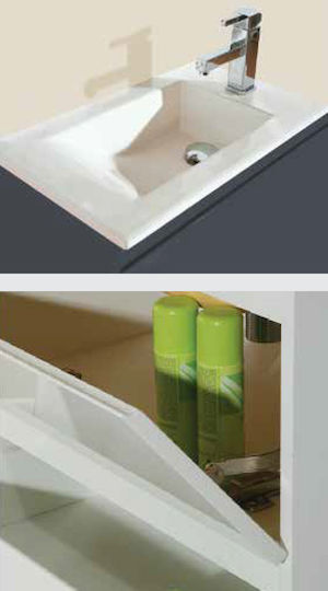 Pro Bagno Πάγκος χωρίς Νιπτήρα Γκρι Pro Bagno Πάγκος χωρίς Νιπτήρα Γκρι