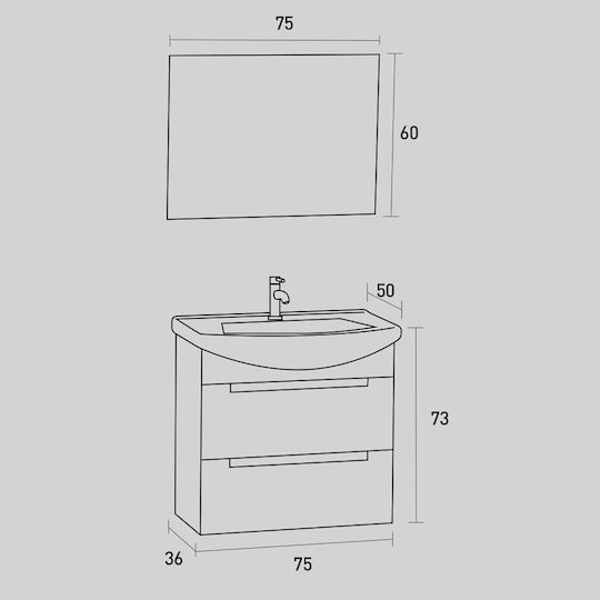 Pro Bagno Waschtisch ohne Waschbecken White