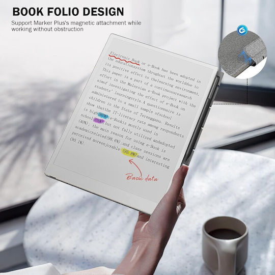 Moko Hülle Moko Book Folio Bemerkenswertes Paper Pro 11.8" Magnetisches Grau