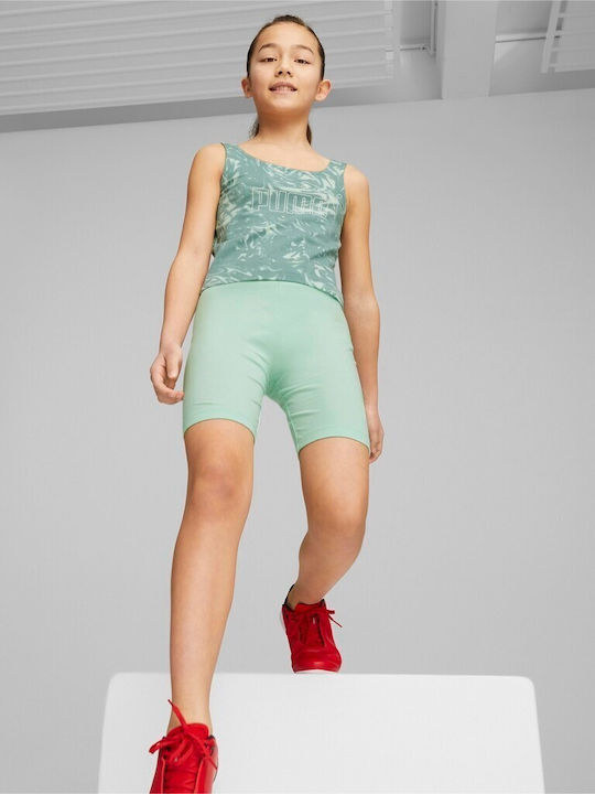 Kinder Leggings Sport Kurz Grün ESS LOGO