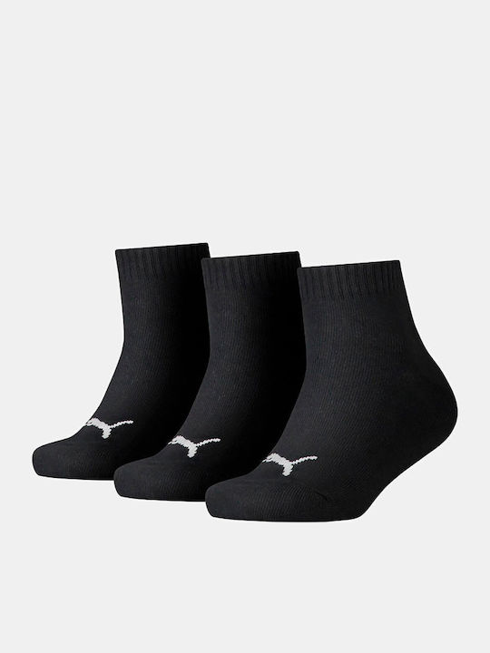 PUMA Athletic Kids' Long Socks Quarter Black 3 Pairs