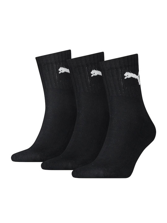 PUMA Athletic Kids' Long Socks Quarter Black 3 Pairs