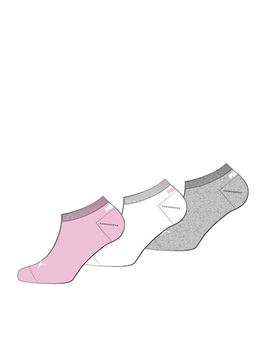PUMA Athletic Kids' Ankle Socks Invisible 3P Multicolored 3 Pairs