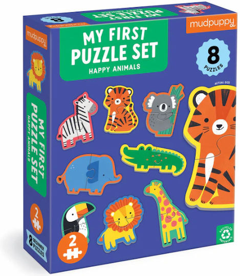 Kids Puzzle Happy Animals for 2+ years+ Years 16pcs Mudpuppy