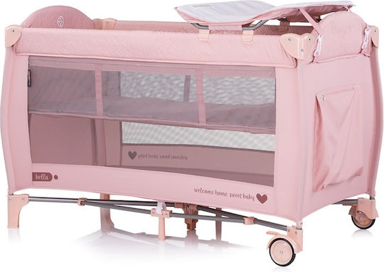 Chipolino Playpen 2 Levels with Mattress Pink