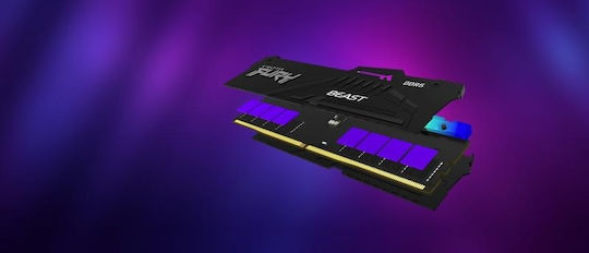 Kingston FURY Beast RGB DDR5 64GB RAM με 2x32GB Modules και Ταχύτητα 6000 για Desktop