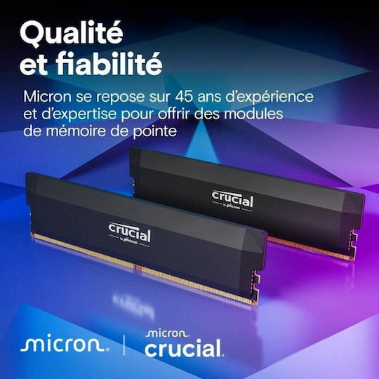 Crucial Pro 32GB DDR5 RAM cu 2 module (2x16GB) și Viteză 6400