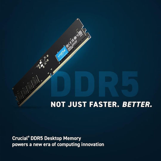 Crucial 16GB DDR5 RAM cu Viteză 5600 pentru Desktop (CT16G56C46U5