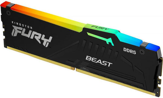 Kingston Fury Beast RGB DDR5 32GB RAM with 2x16GB Modules and Speed 5200 for Desktop