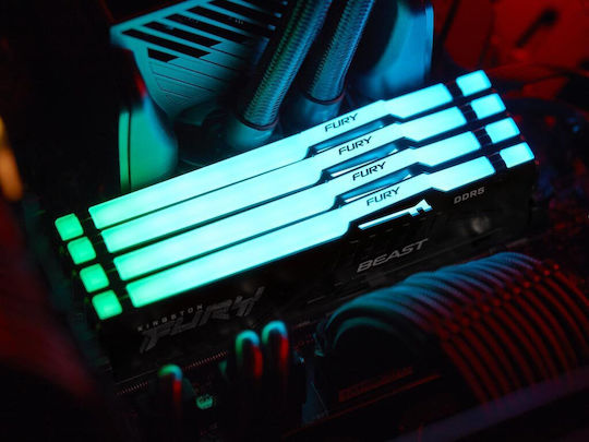 Kingston Fury Beast RGB DDR5 32GB RAM with 2x16GB Modules and Speed 5200 for Desktop