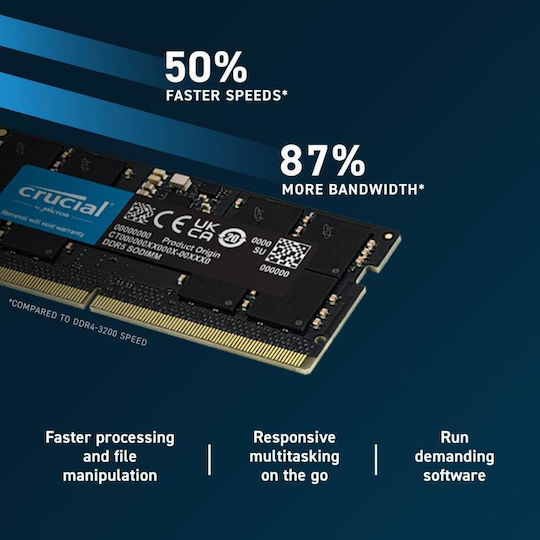 Crucial 8GB DDR5 RAM mit Geschwindigkeit 4800 für Laptop