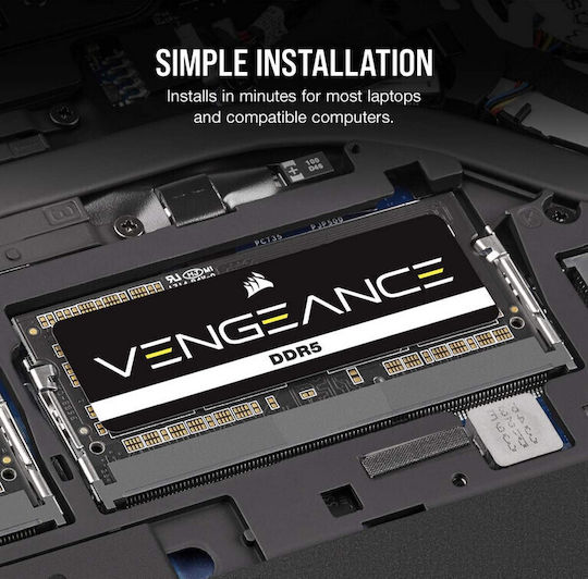 Corsair Vengeance DDR5 32GB RAM με 2x16GB Modules και Ταχύτητα 4800 για Laptop