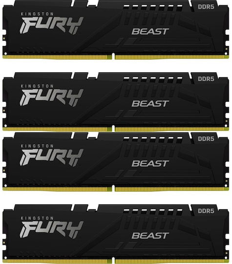 Kingston Fury Beast DDR5 128GB RAM with 4x32GB Modules and Speed 5200 for Desktop