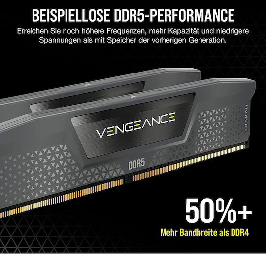 Corsair Vengeance 64GB DDR5 RAM cu 2 module (2x32GB) și Viteză