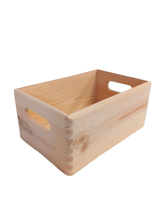 Creative Deco Large Unpainted Wooden Storage Box 30 X 20 X 14 Cm + 1 Cm