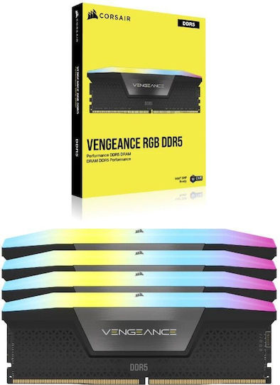 Corsair Vengeance RGB DDR5 64GB RAM with 4x16GB Modules and Speed 6000 for Desktop