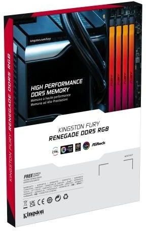 Kingston Fury Renegade RGB DDR5 64GB RAM with 2x32GB Modules and Speed 6000 for Desktop
