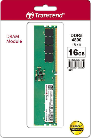 Transcend 16GB DDR5 RAM с Скорост 4800 за Настолен Компютър