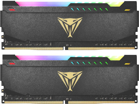 Patriot Viper Steel RGB DDR4 16GB RAM με 2x8GB Modules και Ταχύτητα 3200 για Desktop