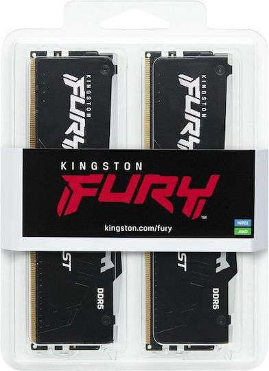 Kingston Fury Beast RGB DDR5 16GB RAM με 2x8GB Modules και Ταχύτητα 5200 για Desktop