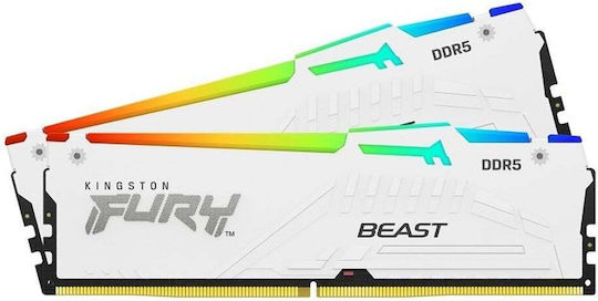 Kingston Fury Beast RGB DDR5 32GB RAM με 2x16GB Modules και Ταχύτητα 5600 για Desktop