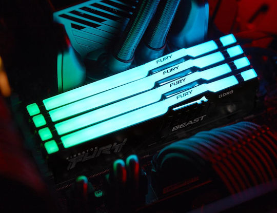 Kingston Fury Beast RGB DDR5 64GB RAM με 2x32GB Modules και Ταχύτητα 5200 για Desktop