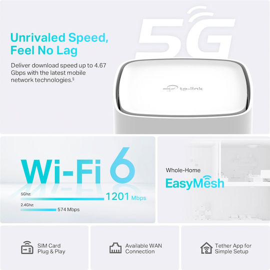 TP-LINK Archer NX200 v1 Wireless 5G Router Wi‑Fi 6 with 2 Gigabit Ports
