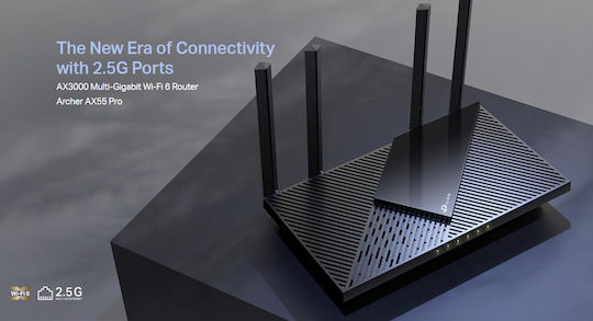 TP-LINK Archer AX55 Pro v1 Ασύρματο Router Wi‑Fi 6 με 5 Θύρες Gigabit