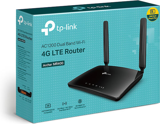 TP-LINK Archer MR400 v1 Ασύρματο 4G Router Wi‑Fi 5 με 3 Θύρες