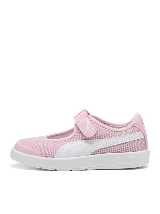 Kids Ballerinas Courtflex v3 Lina V PS with Hoop & Loop Closure Pink