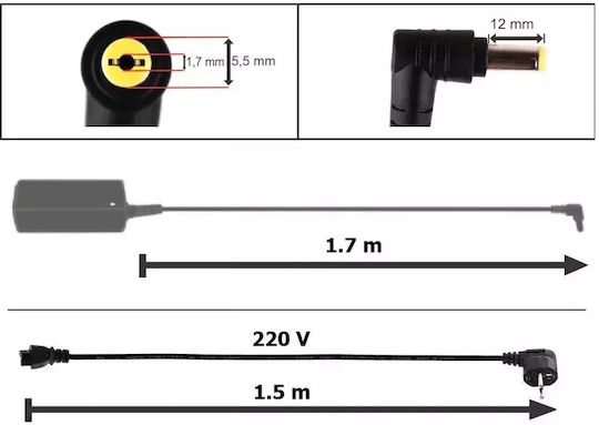 Încărcător Laptop 65W 19V 3.42A