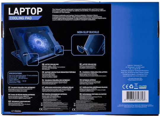 Vakoss Cooling Pad για Laptop έως 17.3" με 1 Ανεμιστήρα και Φωτισμό (LF-1860AL)