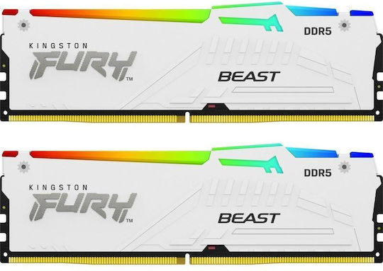 Kingston Fury Beast RGB DDR5 64GB RAM με 2x32GB Modules και Ταχύτητα 6000 για Desktop