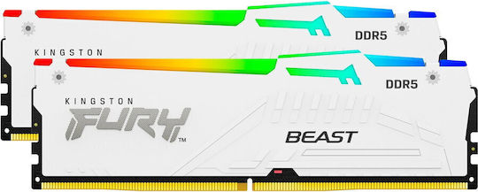 Kingston Fury Beast RGB DDR5 64GB RAM με 2x32GB Modules και Ταχύτητα 6000 για Desktop