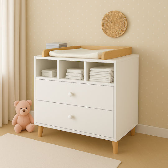 Danae Baby Dresser with 2 Drawers White 96x48x90cm