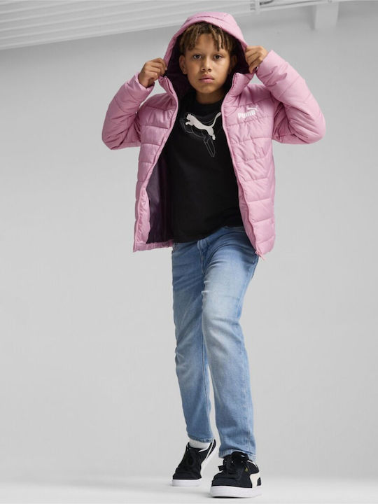 Kinder Sportjacke Kurz mit Kapuze Rosa Padded