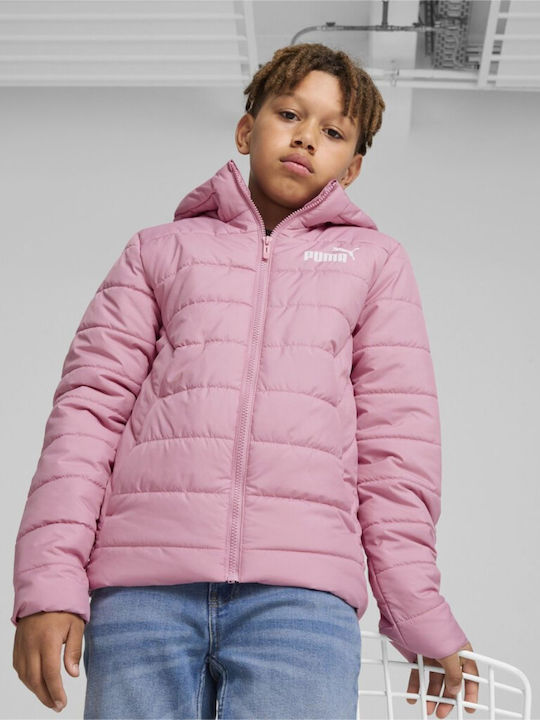 Kinder Sportjacke Kurz mit Kapuze Rosa Padded
