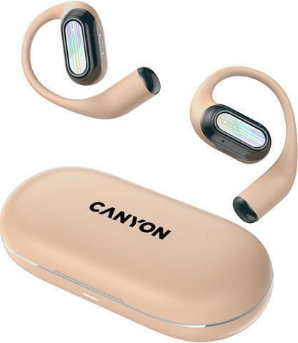 Canyon OnFlow 12 Open Ear Bluetooth Handsfree Ακουστικά με Θήκη Φόρτισης Μπεζ