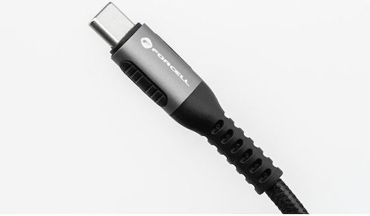 Forcell USB 2.0 Cable USB-C male - USB-C 100W Μαύρο 0.25m 303112