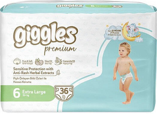 Giggles Tape Diapers Premium Monthly Pack No. 6 for 15+kg 144pcs