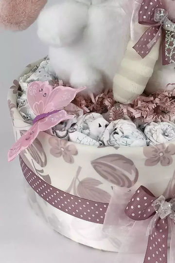 Dama Koupa Diaper Cake από Ξύλο για Κορίτσι