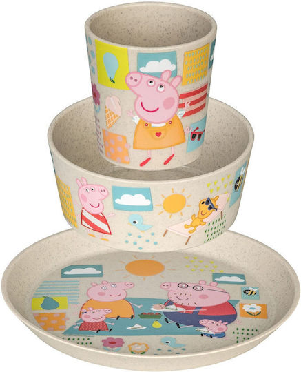Koziol Σετ Φαγητού Peppa Pig από Μελαμίνη Μπεζ 3τμχ για 6+ μηνών