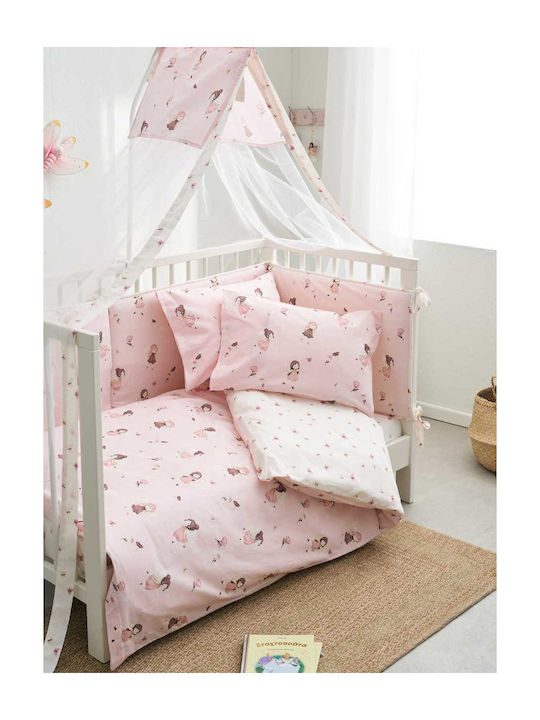 Vesta Home Baby Mosquito Net for Crib Fairy with Tulle Pink 180x490cm